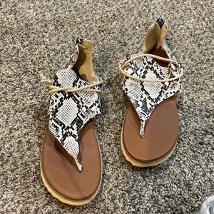Snake print sandals